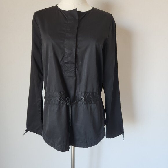 Derek Lam 10C x Athleta Relaxed Tunic Top Jacket Waist-Drawstring Black - Picture 1 of 12